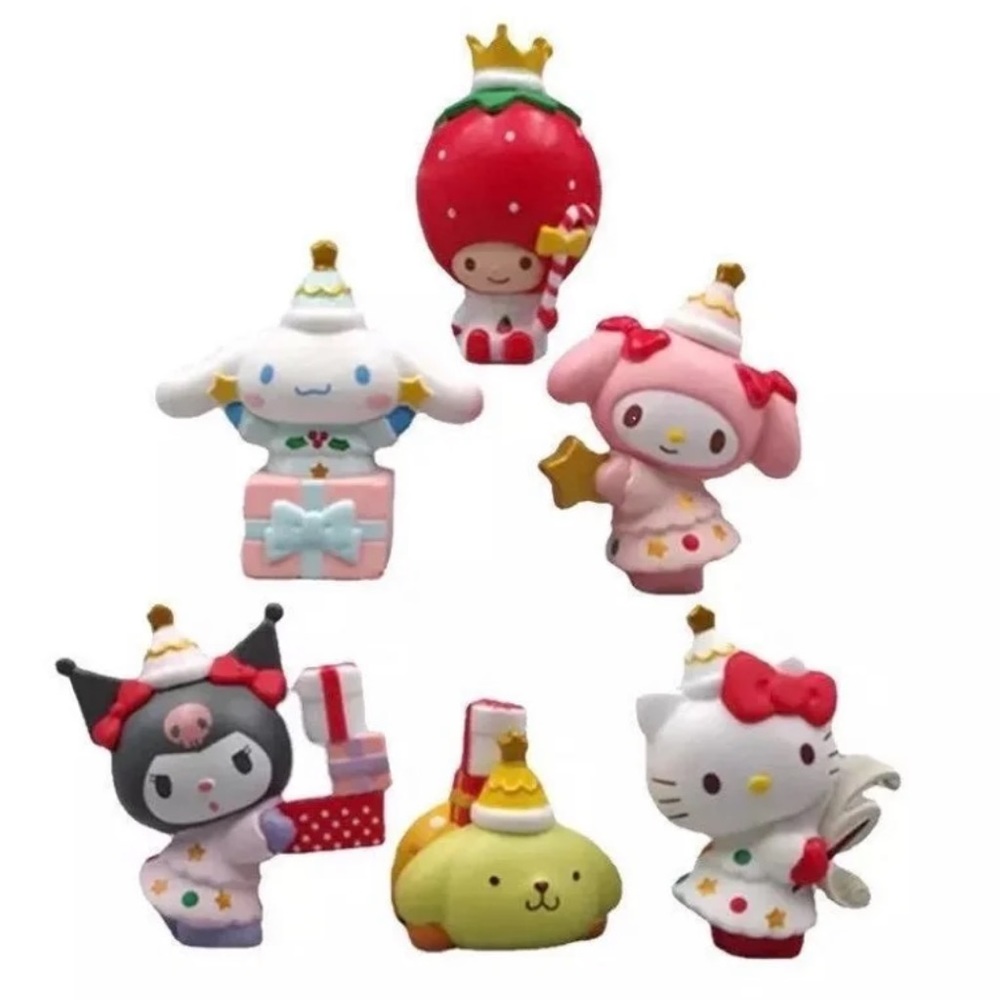 Sanrio Characters ~ 6 Figures Set Birthday Cake Christmas Holiday Display ~ New